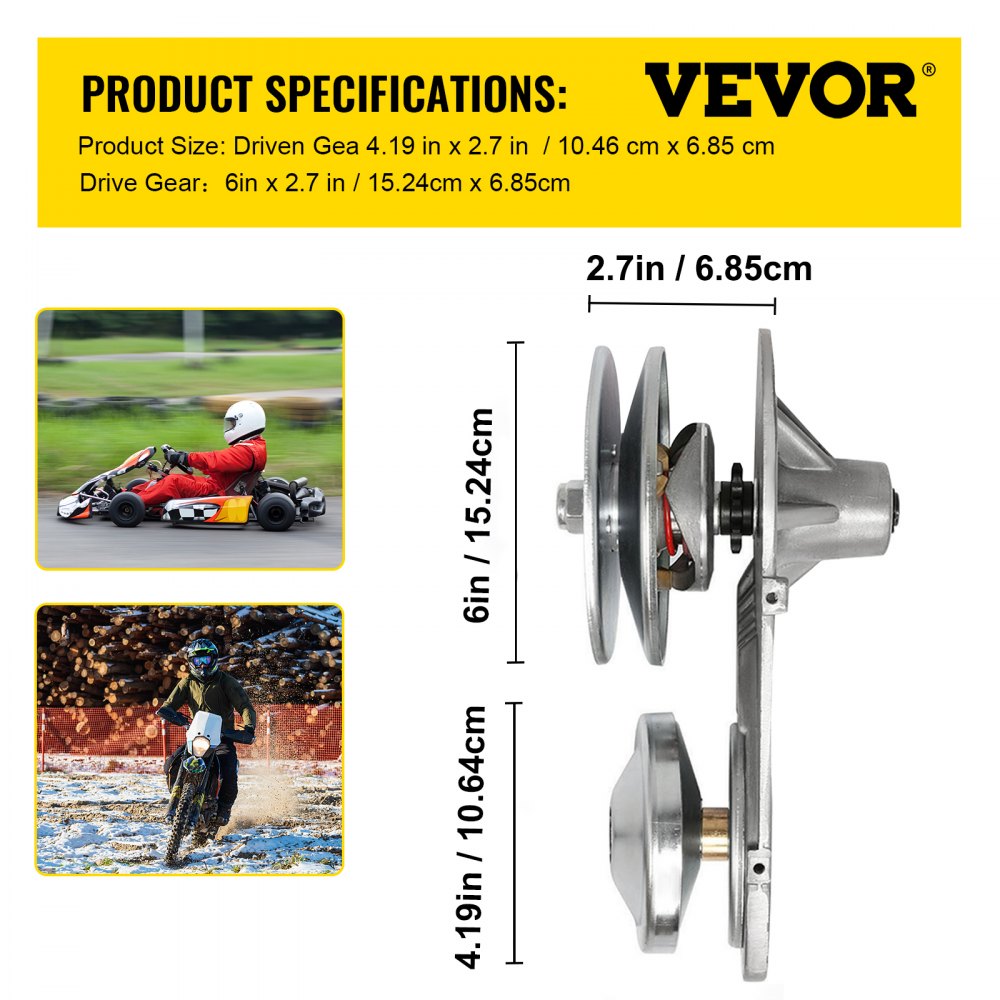 VEVOR Torque Converter 3/4" Go Kart Clutch Torque Converter Clutch Kit CVT 0.75 Inch Tav2 218353A Manco 10T 40 or 41 Chain Replacement