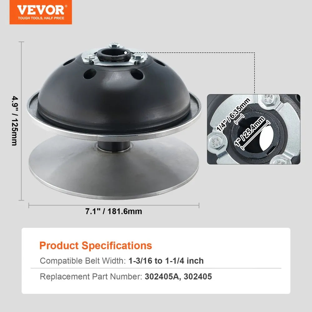 VEVOR Primary Drive Clutch, 780 Series Go-Kart Drive Clutch 1" Bore 1/4" Keyway Comet, for Taking a 1 3/16-1 1/4" Wide Belt 4 Cycle Engines, Replace# 302405A / 302405