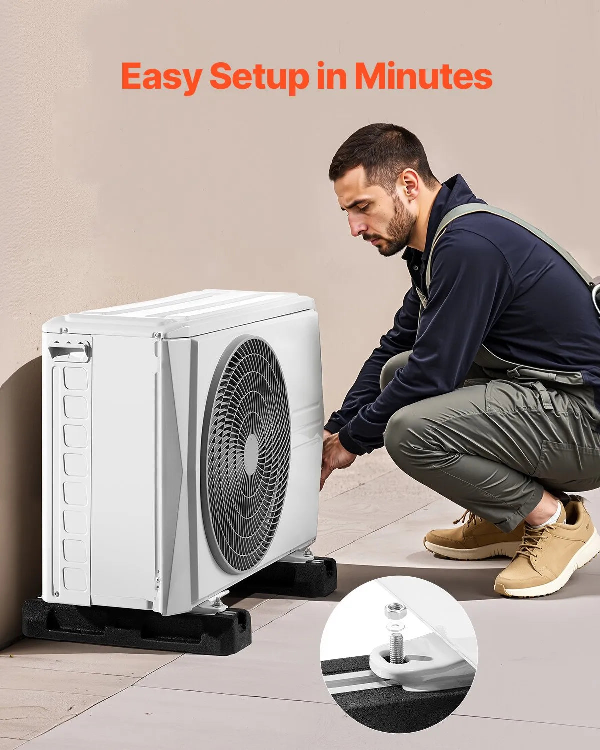 VEVOR Floor Mount Base Kit for 9000-36000 BTU AC Heavy Duty Anti Vibration