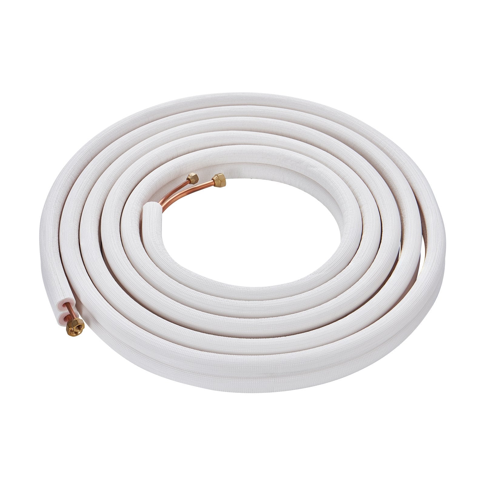 VEVOR 25FT Mini Split Line Set, 1/4" & 3/8" O.D Copper Pipes Tubing and Triple-Layer Insulation, for Air Conditioning or Heating Pump Equipment & HVAC with Rich Accessories (27ft Connection Cable)