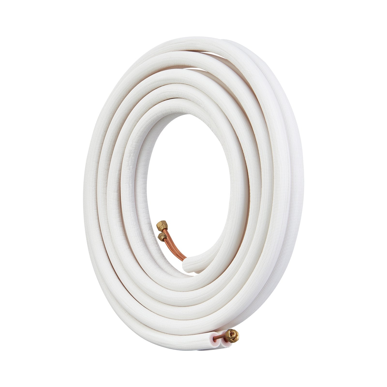 VEVOR 25FT Mini Split Line Set, 1/4" & 3/8" O.D Copper Pipes Tubing and Triple-Layer Insulation, for Air Conditioning or Heating Pump Equipment & HVAC with Rich Accessories (27ft Connection Cable)