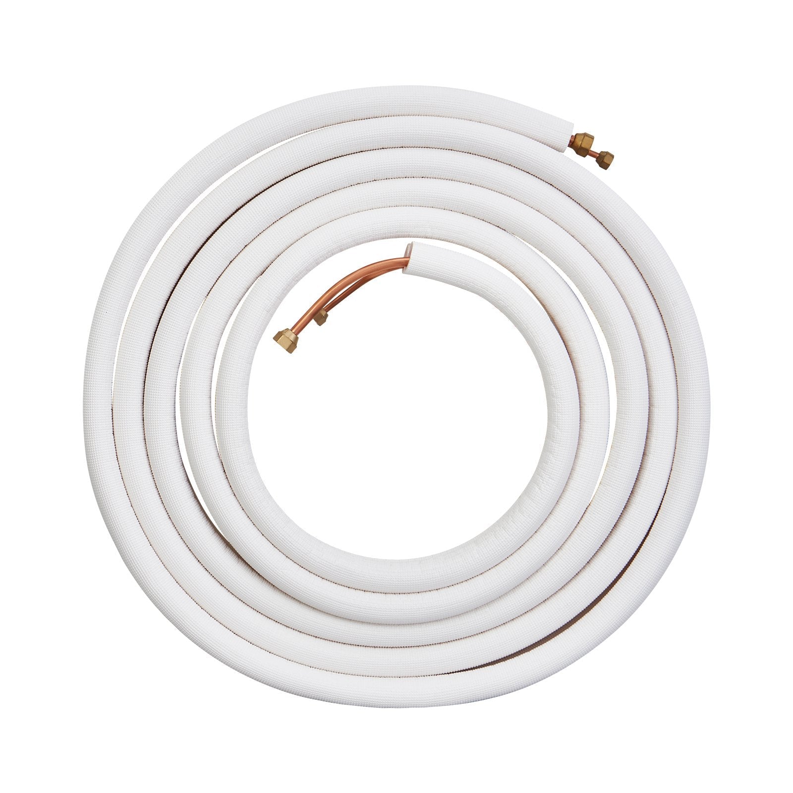VEVOR 25FT Mini Split Line Set, 1/4" & 3/8" O.D Copper Pipes Tubing and Triple-Layer Insulation, for Air Conditioning or Heating Pump Equipment & HVAC with Rich Accessories (27ft Connection Cable)