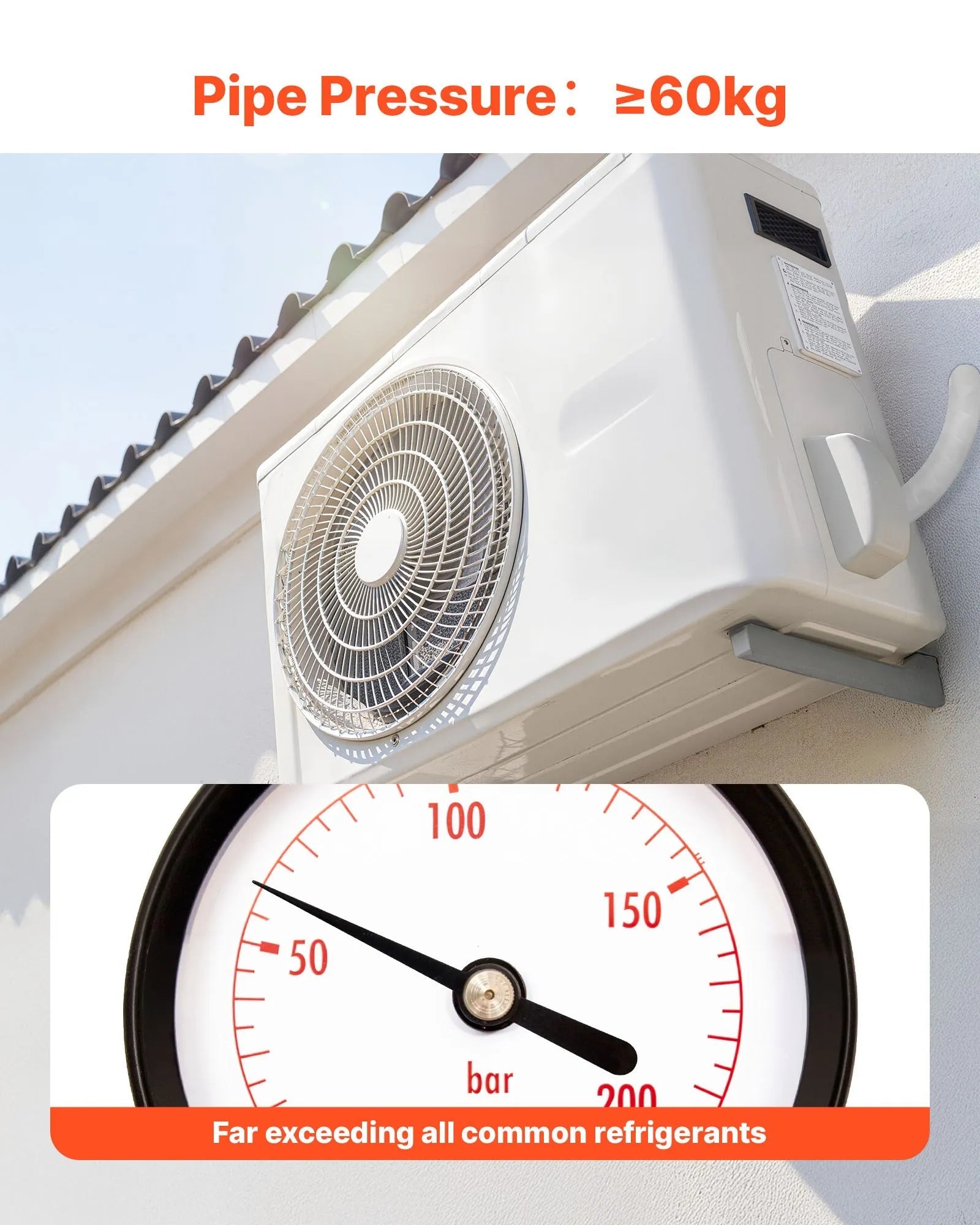 VEVOR 50ft Mini Split Line Set, 1/4” & 3/8” OD AC Copper Tubing Pipe, 3/8 White PE Thickened Insulated Coil with Flared Nuts, Strapping Tapes, for Mini Split Air Conditioner HVAC or Heat Pump System