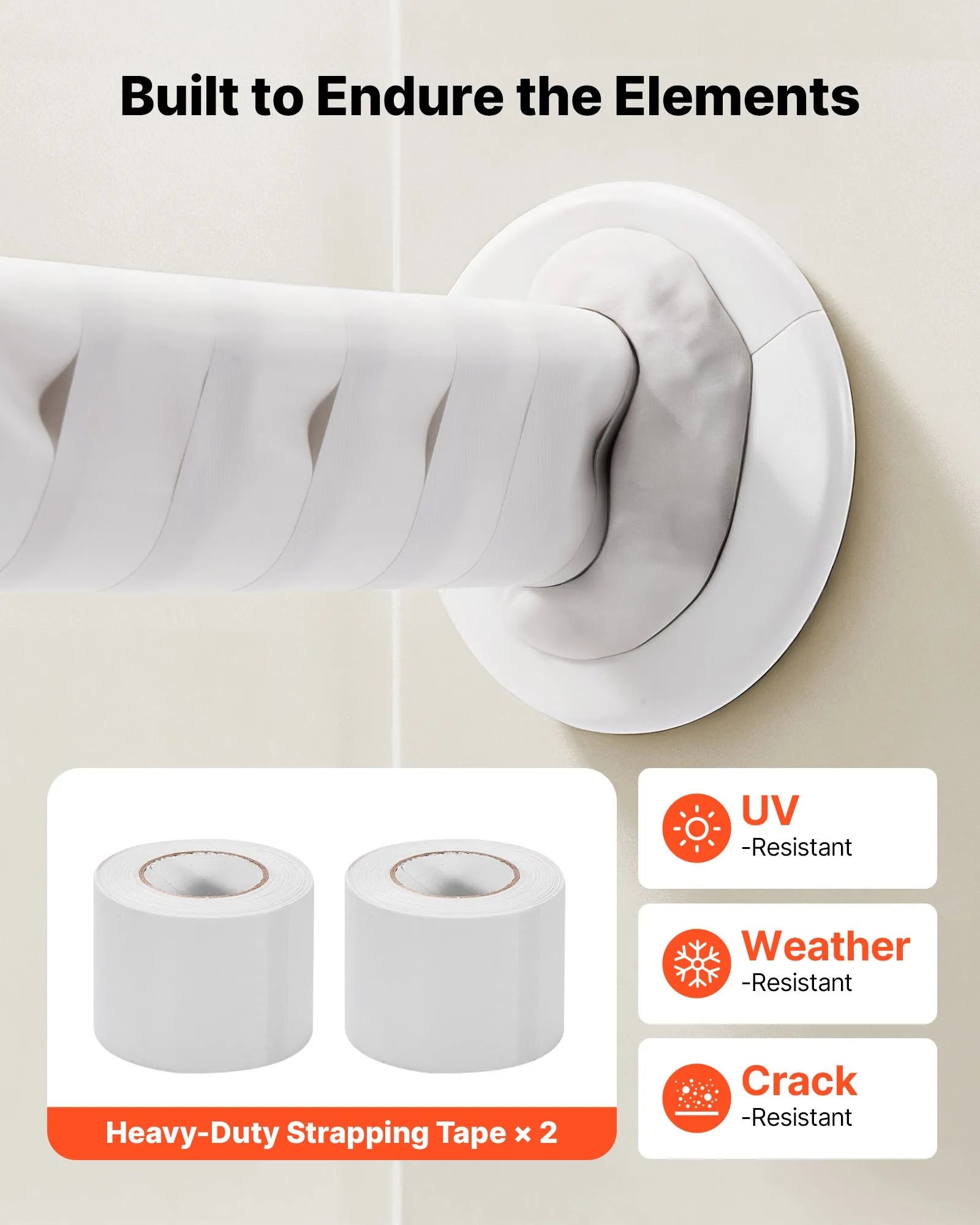 VEVOR 100ft Mini Split Line Set, 1/4” & 1/2” OD AC Copper Tubing Pipe, 3/8 White PE Thickened Insulated Coil with Flared Nuts, Strapping Tapes, for Mini Split Air Conditioner HVAC or Heat Pump System