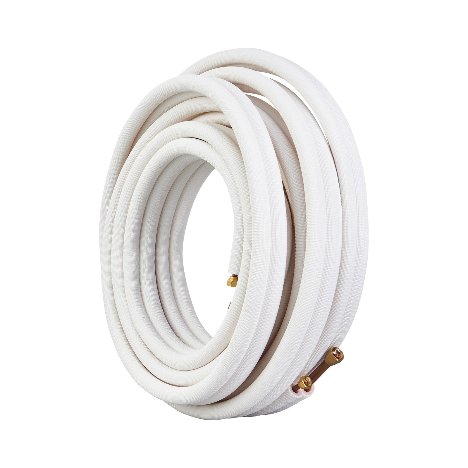 VEVOR 50FT Mini Split Line Set, 3/8" & 5/8" O.D Copper Pipes Tubing and Triple-Layer Insulation, for Mini Split Air Conditioning Refrigerant or Heating Pump Equipment & HVAC with Wrapping Strips.