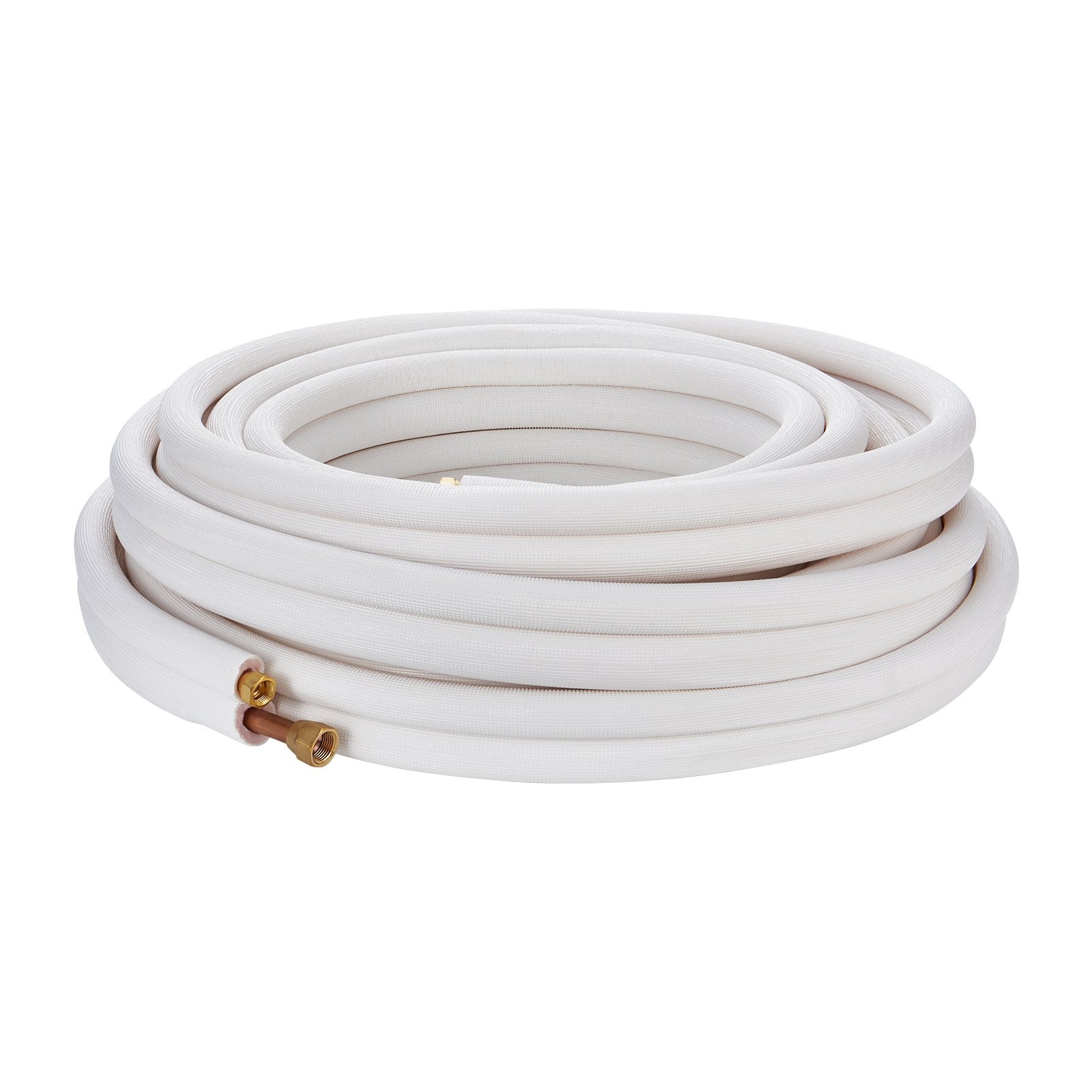 VEVOR 50FT Mini Split Line Set, 3/8" & 5/8" O.D Copper Pipes Tubing and Triple-Layer Insulation, for Mini Split Air Conditioning Refrigerant or Heating Pump Equipment & HVAC with Wrapping Strips.