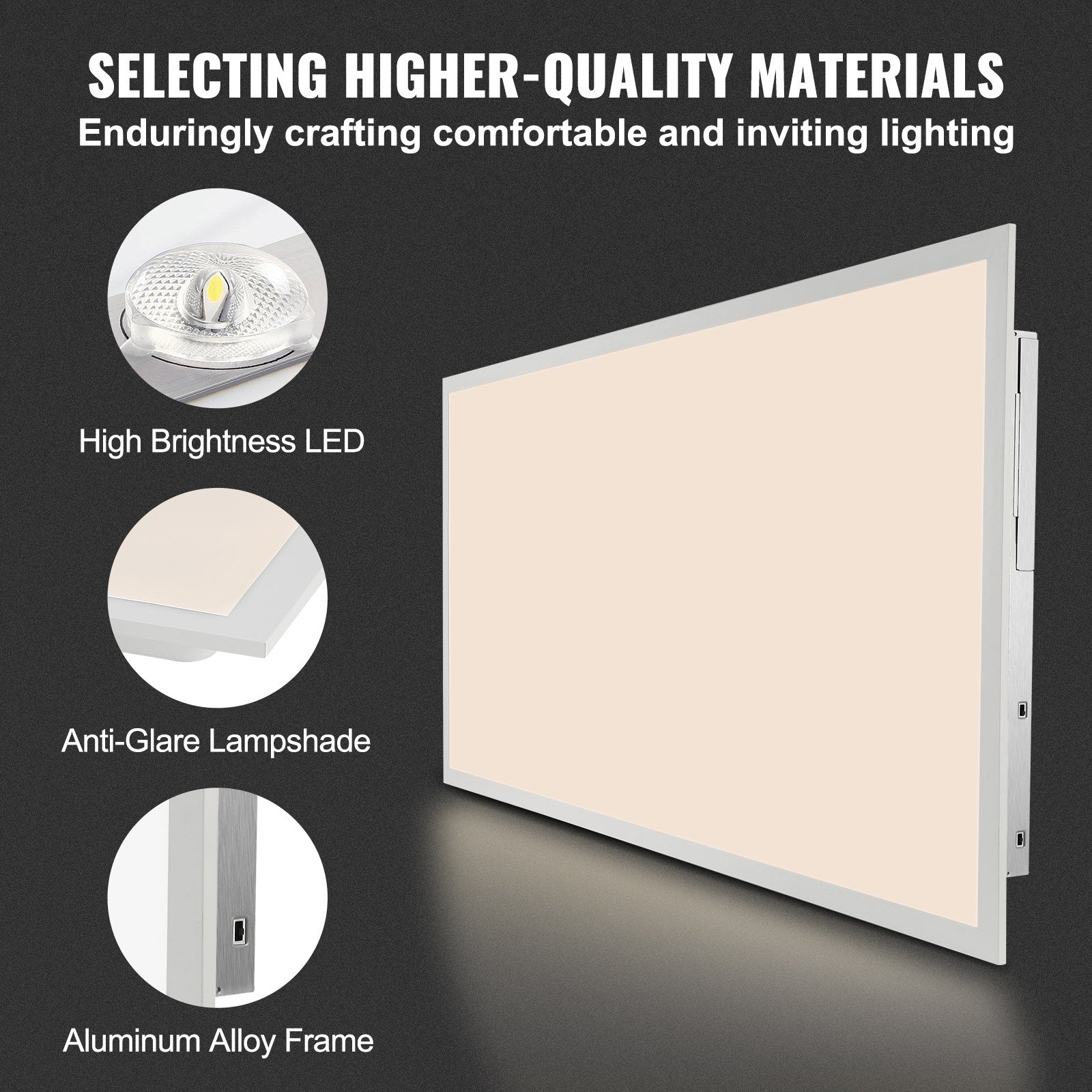 VEVOR 1 Pack 2x4 FT LED Flat Panel Light, 6000LM 50W, Surface Mount LED Drop Ceiling Light Fixture with Adjustable Color Temperature 3500K/4000K/5000K, Ultra Thin for Home Off Tested to UL Standards