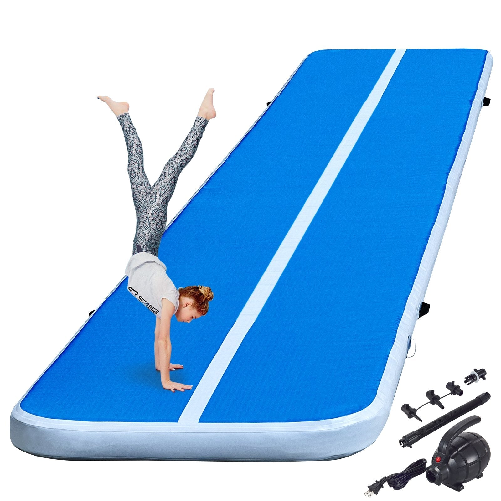 VEVOR 16FT Air Track Inflatable Airtrack Tumbling Gymnastics Mat Yoga Training
