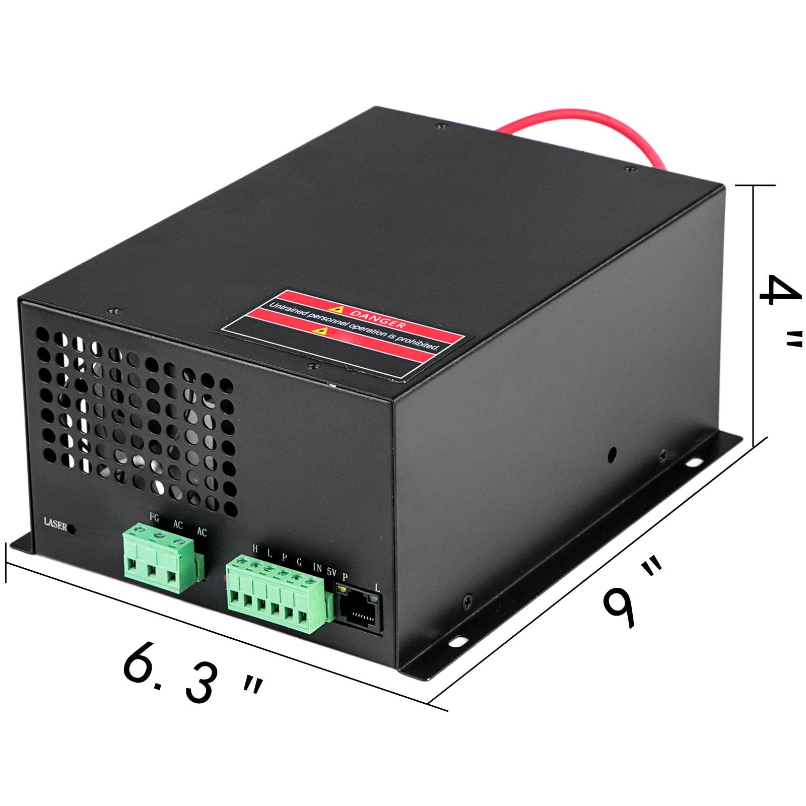 VEVOR Laser Power Supply 100W Co2 Laser Engraver Power Supply Black Laser Tube Power Supply 110V for Laser Cutter Engraving Machine(100W)