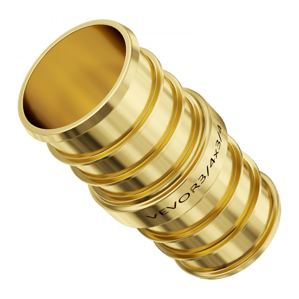 VEVOR Pipe Fittings 3/4" 45PCS (Straight,Elbows,Tees) Brass Push-Fit for Air