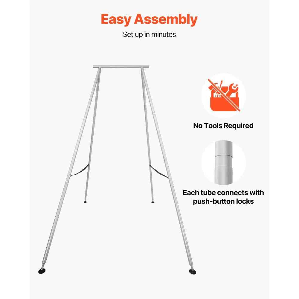 VEVOR Yoga Stand Frame, 9.6 ft Length Swing Stand, Max 551.2 lbs Load Triangular Structure Aerial Rig, Aerial Silk Stands for Yoga Enthusiasts, Non-Slip Base, Lightweight, Detachable Design