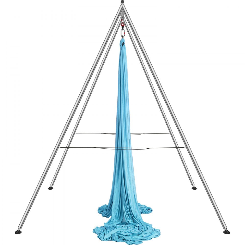 VEVOR Aerial Yoga Frame & Yoga Hammock, 9.67 ft Height Professional Yoga Swing Stand Comes with 13.1 Yards Aerial Hammock, Max 551.15 lbs Load Capacity Yoga Rig for Indoor Outdoor Aerial Yoga, Blue