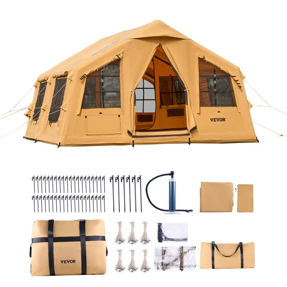 VEVOR Inflatable Tent for Camping 12-16 Person Glamping Tent with Pump Easy Set up