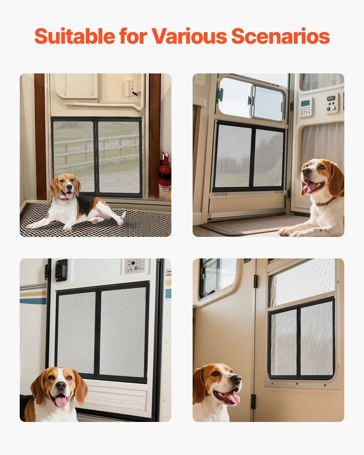 VEVOR RV Screen Door Protector 22.5 x 20 inch Door Grille Aluminum Alloy for Pet