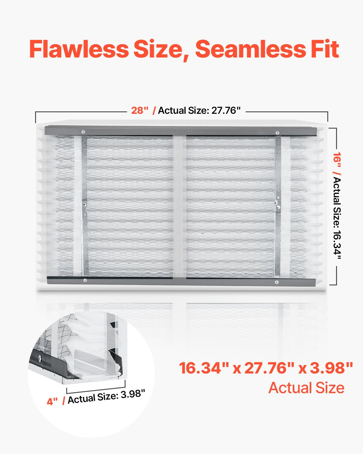 VEVOR Air Filters MERV 13 Electrostatic Pleated Furnace Filter 2-Pack 16x28x4