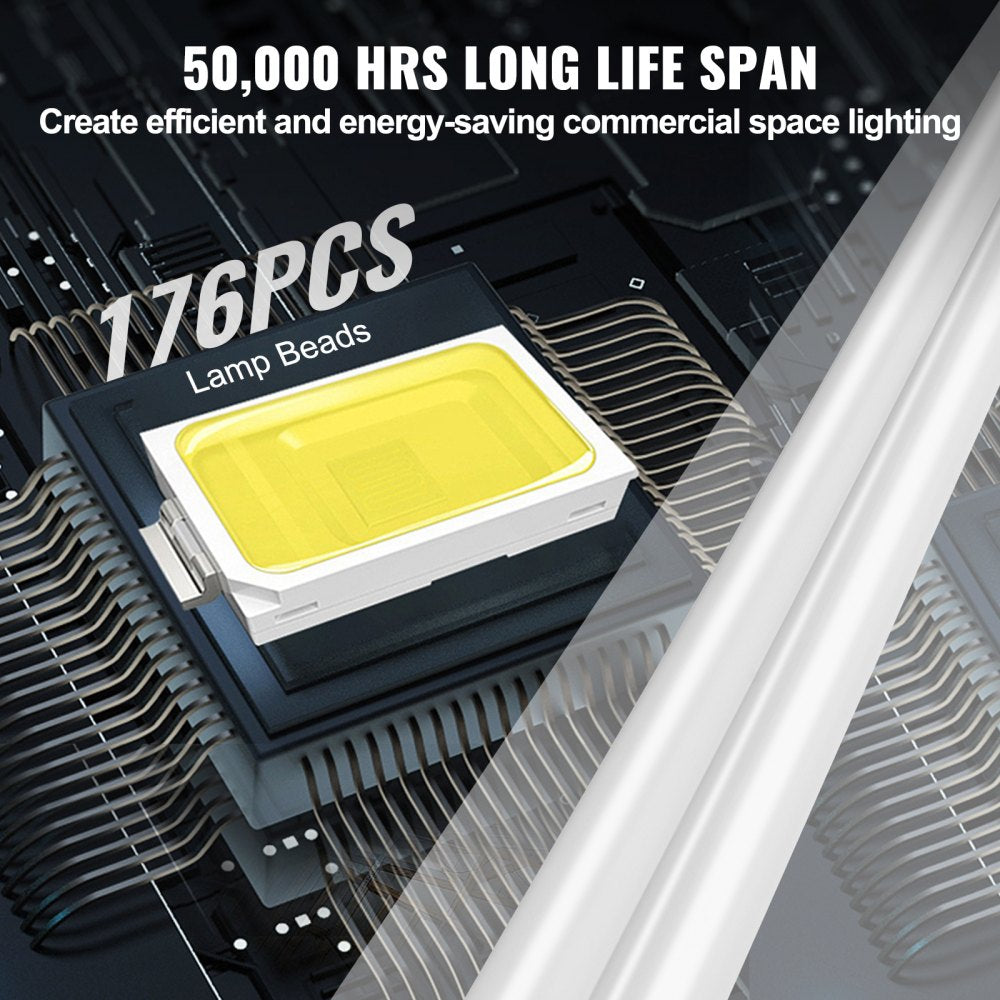 VEVOR 10 Pack LED Shop Light, 4 FT, 40W Linkable Shop Light Fixture, 4500 LM Surface & Hanging Mount Ceiling Lights 59 in Power Cords with ON/OFF Switch, for Garage Warehouse Home Workshop and Office