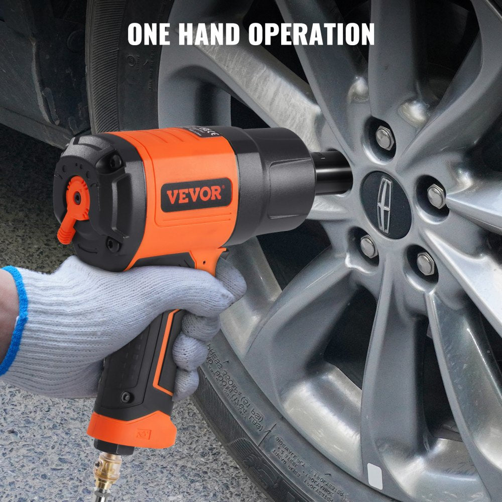 VEVOR 1/2-Inch Air Impact Wrench, High Torque Up to 1400 ft-lbs, Lightweight 4.6 lb Design Pneumatic Impact Gun with 11-PCS 1/2-Inch Drive CR-V Steel Impact Socket Set & Carrying Case