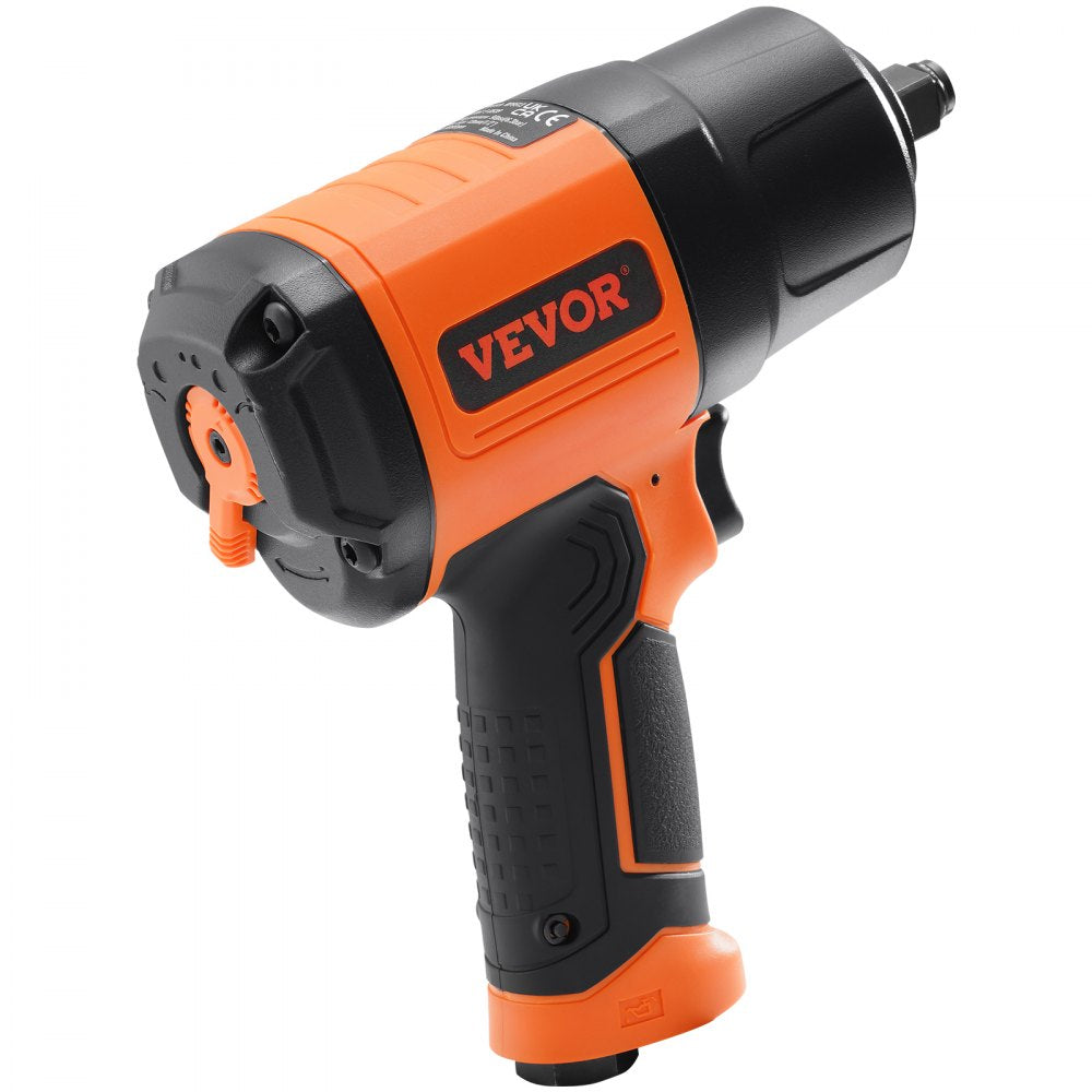 VEVOR 1/2-Inch Air Impact Wrench, High Torque Up to 1400 ft-lbs, Lightweight 4.6 lb Design Pneumatic Impact Gun with 11-PCS 1/2-Inch Drive CR-V Steel Impact Socket Set & Carrying Case