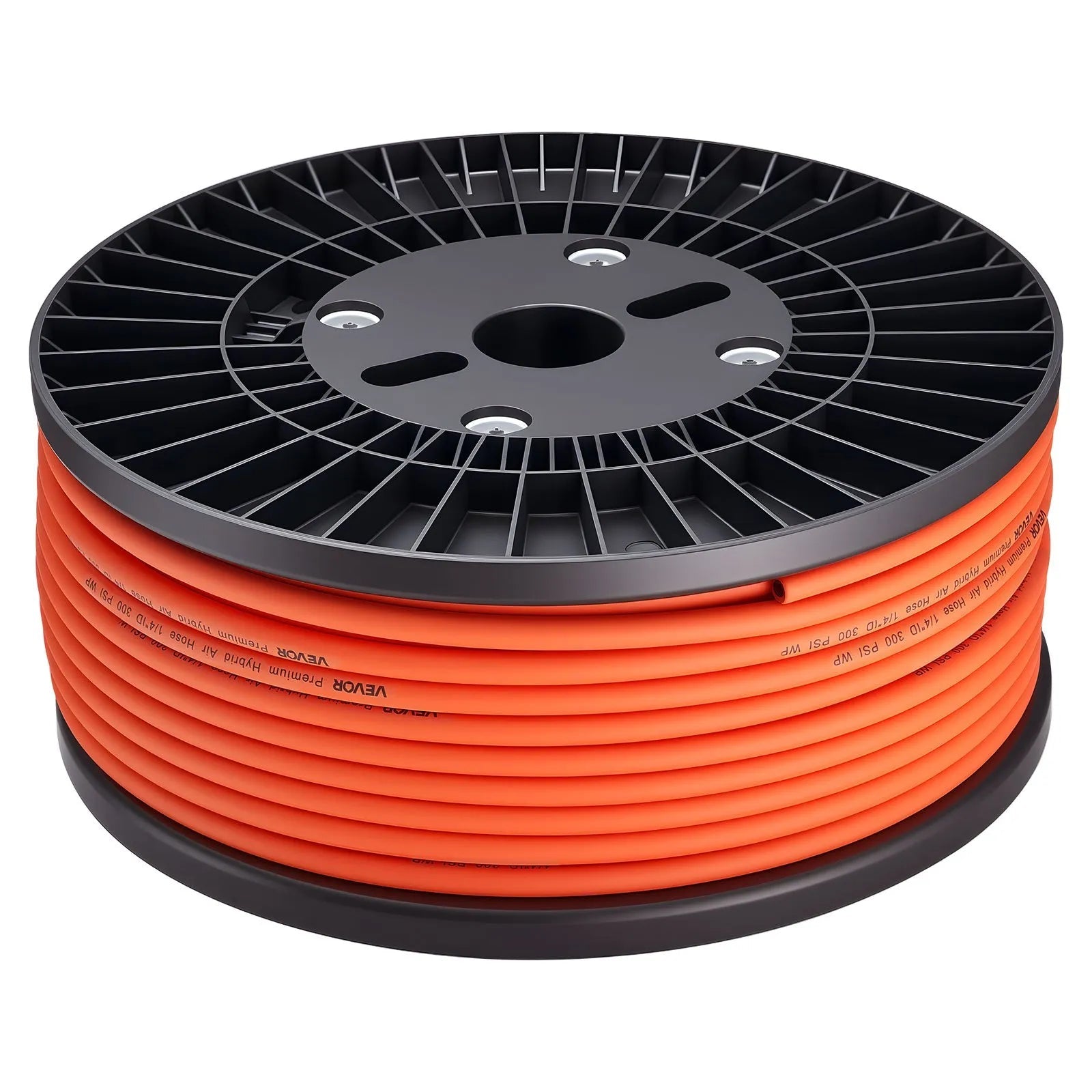 VEVOR Air Hose, 1/4" x 250ft Hybrid Air Hose, Lightweight, Kink Resistant, Pneumatic Hoses with Three-Layer Hybrid Material for Auto, Home & Building, 300 PSI, All-Weather Flexibility, Orange