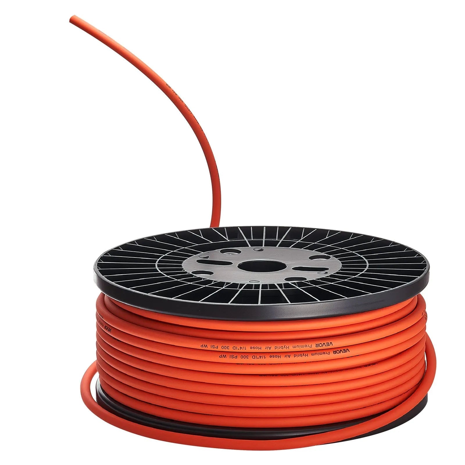 VEVOR Air Hose, 1/4" x 250ft Hybrid Air Hose, Lightweight, Kink Resistant, Pneumatic Hoses with Three-Layer Hybrid Material for Auto, Home & Building, 300 PSI, All-Weather Flexibility, Orange