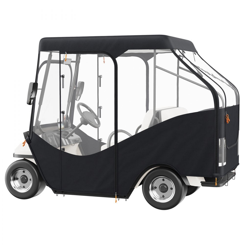 VEVOR Golf Cart Enclosure, 600D Polyester Driving Enclosure with 4-Sided Transparent Windows, 4 Passenger Club Car Covers Universal Fits for Most Brand Carts, Sunproof and Dustproof Outdoor Cart Cover
