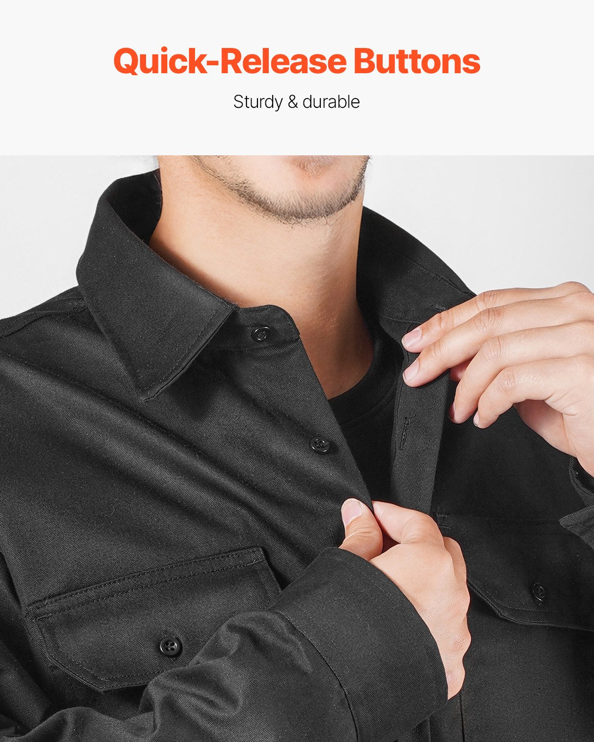 VEVOR Flame-Resistant Welding Jacket XXL Size 7oz Cotton Welding Safety Jacket