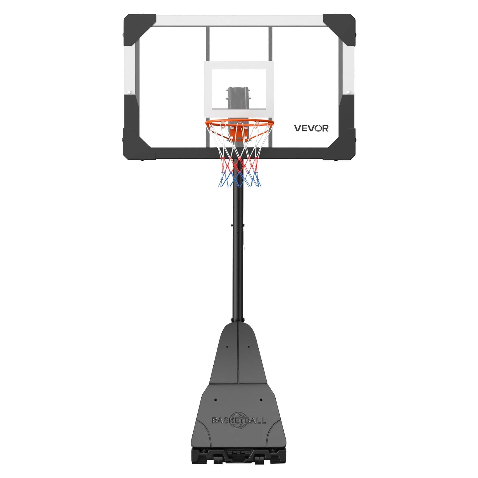 VEVOR Portable Basketball Stand, 8.04 to 10 ft Height Adjustment Basketball Hoop & Goal, Basketballs Hoop Outdoor with 44 inch PC Backboard for Kids, Adults in Schools, Parks, Indoor & Outdoor Use