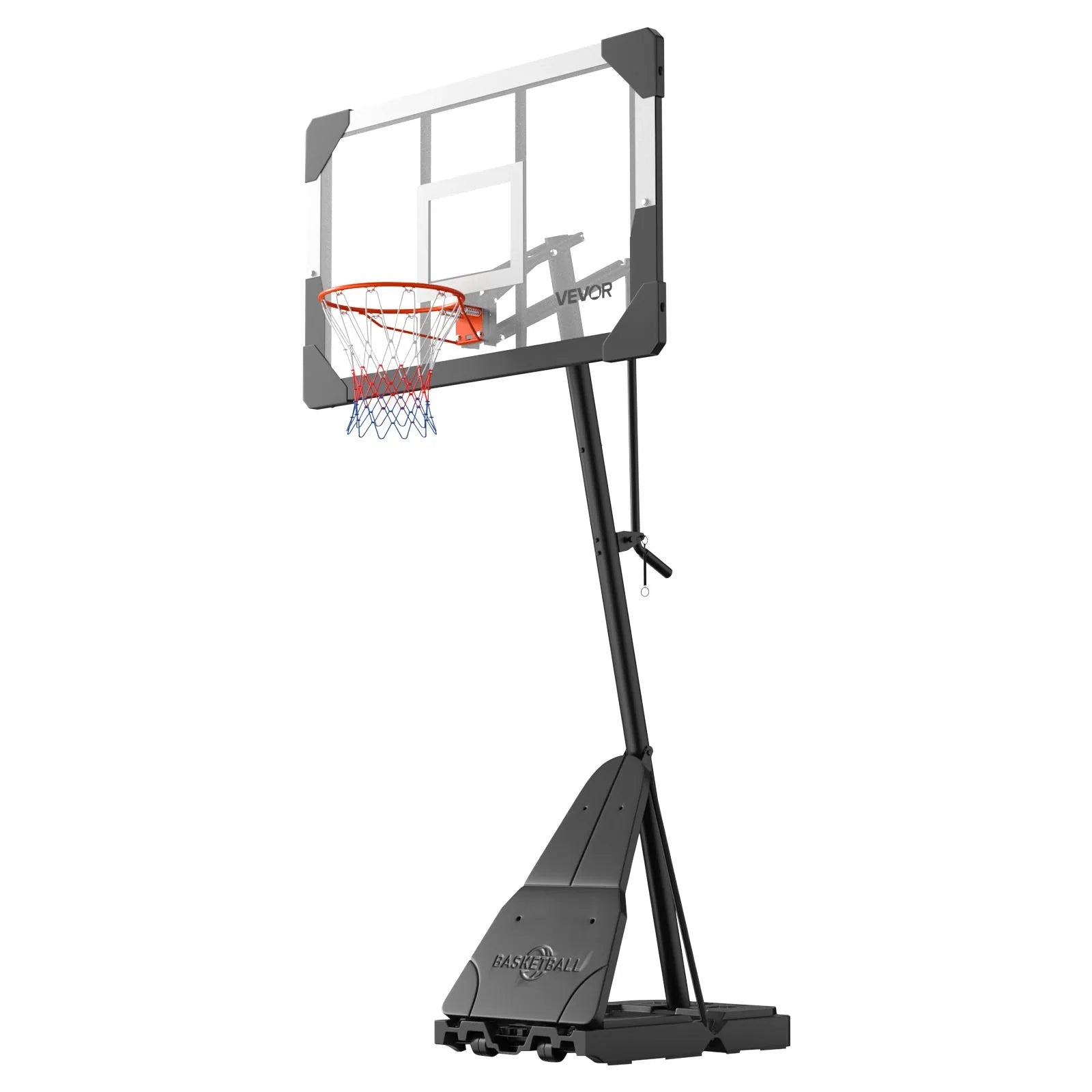 VEVOR Portable Basketball Stand, 8.04 to 10 ft Height Adjustment Basketball Hoop & Goal, Basketballs Hoop Outdoor with 44 inch PC Backboard for Kids, Adults in Schools, Parks, Indoor & Outdoor Use