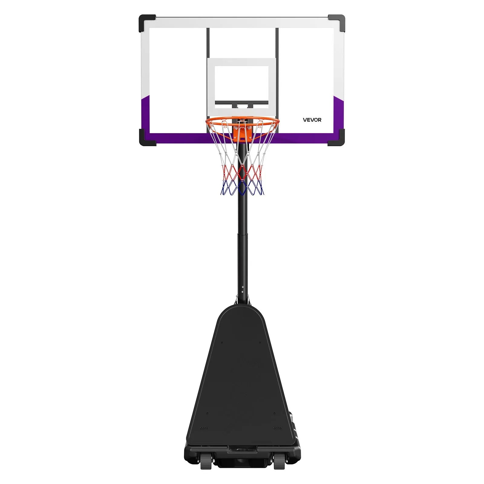 VEVOR Portable Basketball Stand, 10 ft Height Adjustment Basketball Hoop & Goal, Basketballs Hoop Outdoor with 48 inch PC Backboard for Kids, Adults in Schools, Parks, Indoor & Outdoor Use