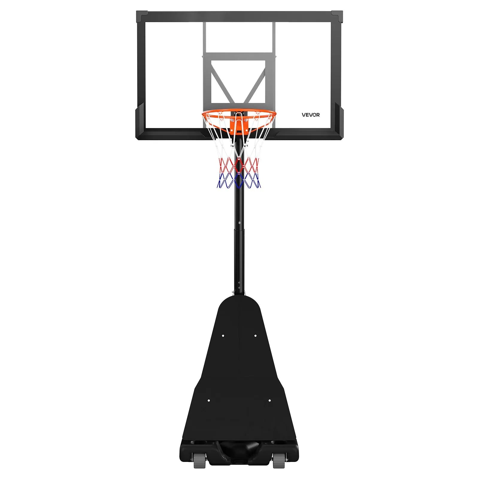 VEVOR Portable Basketball Stand, 10 ft Height Adjustment Basketball Hoop & Goal, Basketballs Hoop Outdoor with 50 inch PC Backboard for Kids, Adults in Schools, Parks, Indoor & Outdoor Use