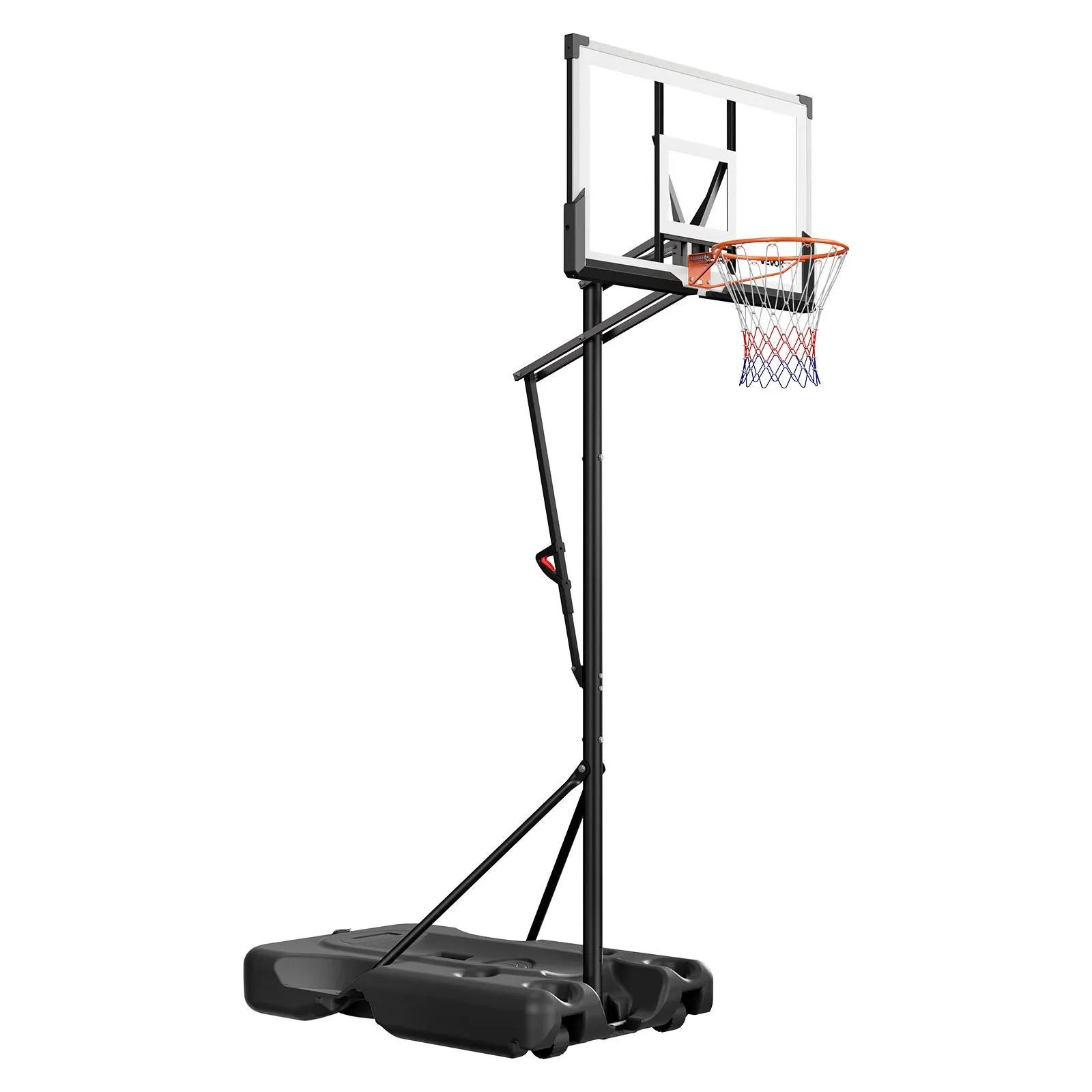 VEVOR Portable Basketball Stand, 10 ft Height Adjustment Basketball Hoop & Goal, Portable Basketballs Hoop with 54 inch PC Backboard & Wheels for Kids, Teens, Adults in Driveways, Pools, Schools