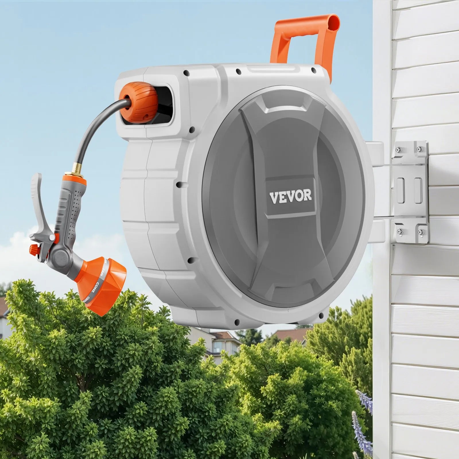 VEVOR Retractable Garden Hose Reel 5/8 in x 100 ft Wall Mounted Garden Hose Reel