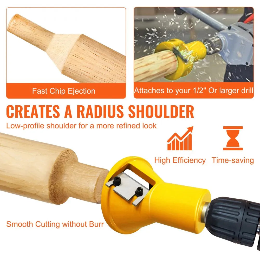VEVOR Tenon Cutter, 1.5\" / 38 mm Diameter, with Dual Straight Blades & Button Screws Home Master Kit, Premium Aluminum & Steel Log Furniture Cutter, Commercial Woodworking Tool for Home Beginner DIY