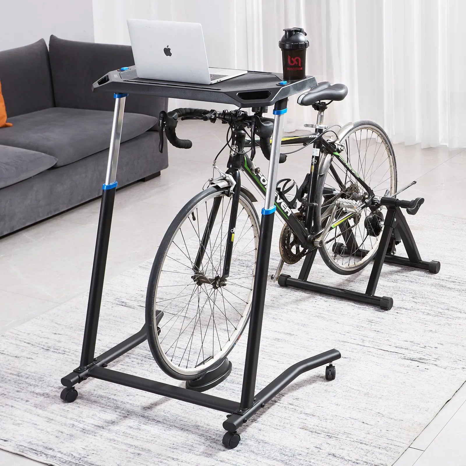 Cycling Desk β Adjustable Mobile Bike & Treadmill Workstation with Wheels
