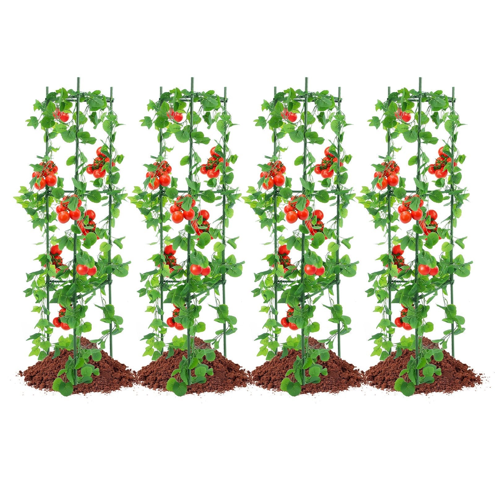 VEVOR 4 Packs Tomato Cages for Garden 63" Tomato Plant Stakes Support Cage