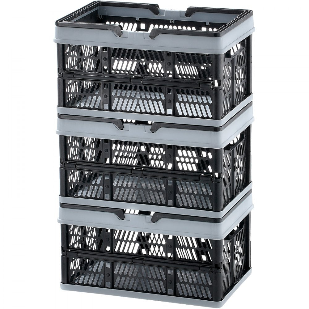 VEVOR Foldable Shopping Basket Portable Grocery Basket 3PCS 16L with Handle