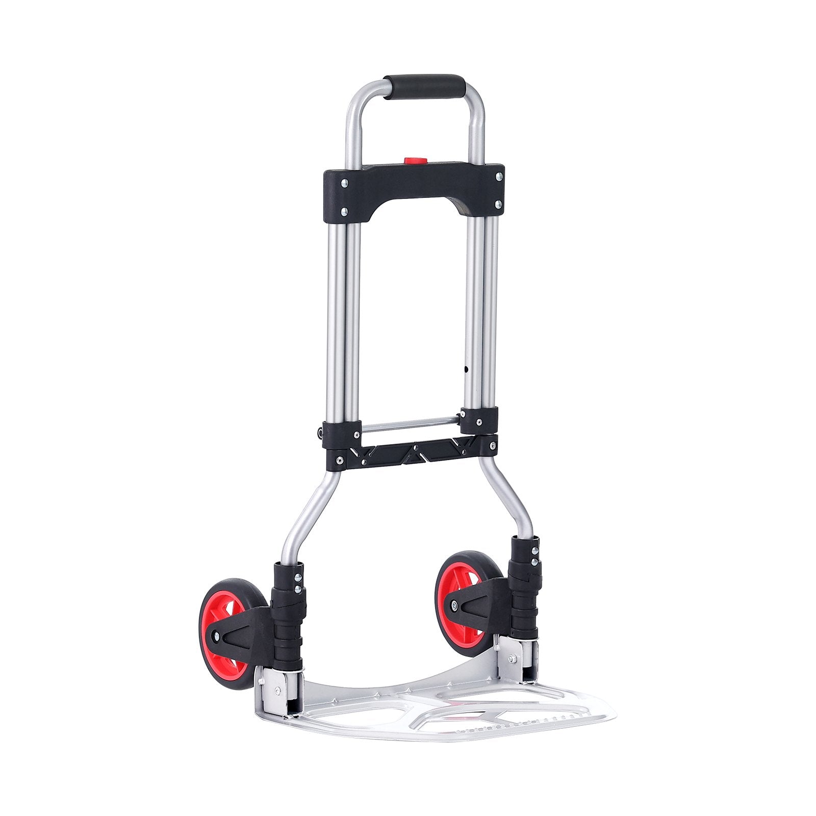 VEVOR Folding Hand Truck, 176 lbs Load Capacity, Aluminum Portable Cart, Convertible Hand Truck and Dolly with Telescoping Handle and Rubber Wheels, Ultra Lightweight Super Strong for Moving Warehouse