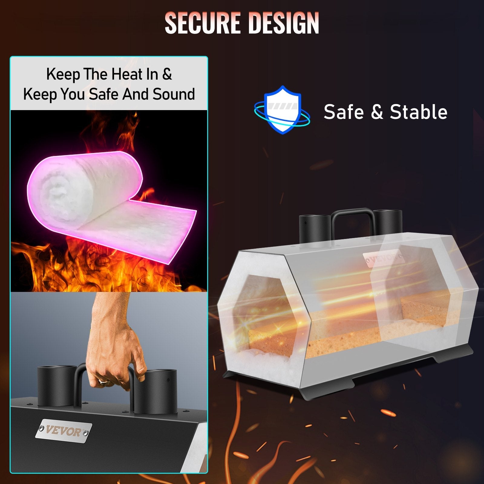 VEVOR Propane Forge Farrier Forge Double Burner Tool Knife Making Blacksmithing