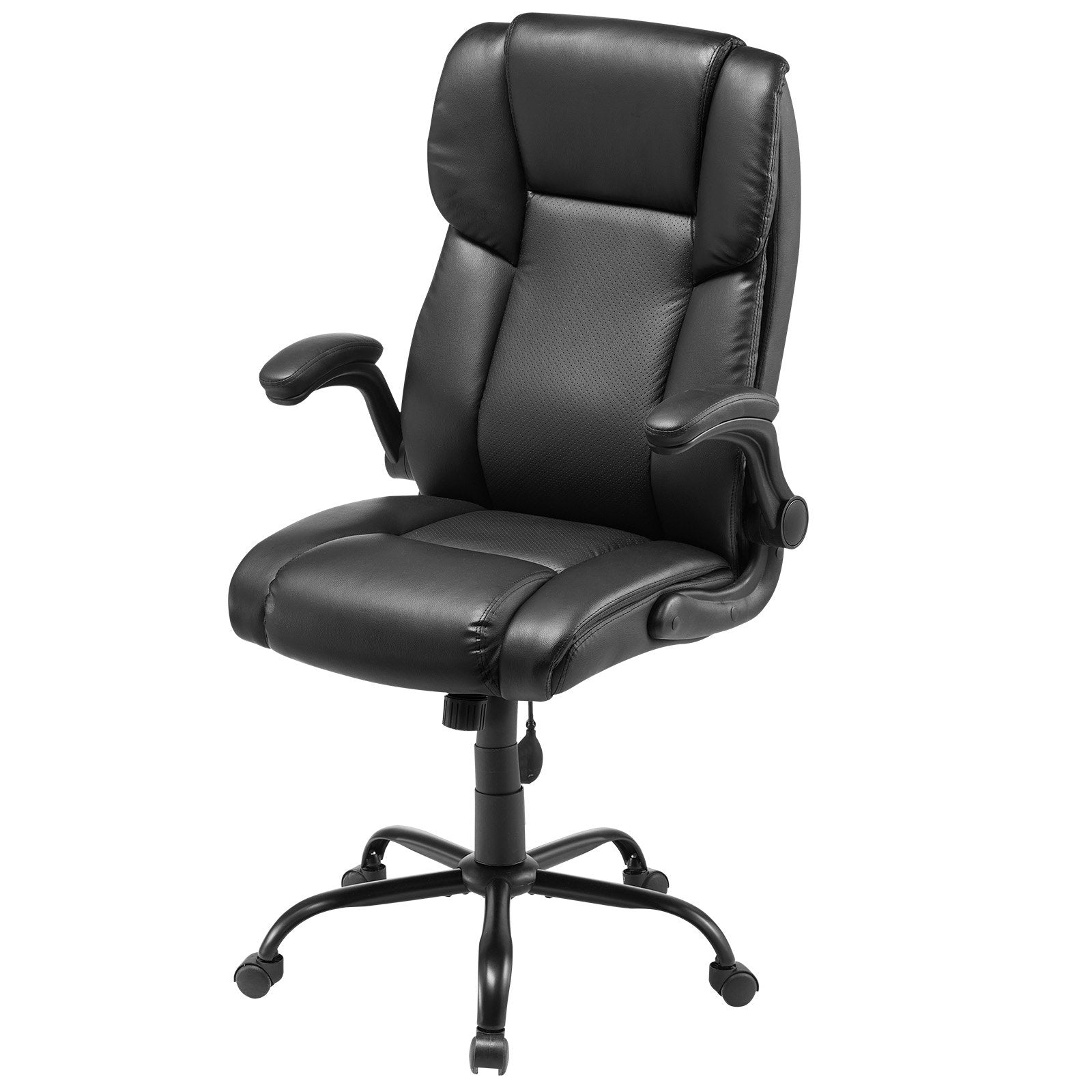 VEVOR Executive Chair High Back Desk Chair Flip-up Armrests Lumbar Support Black