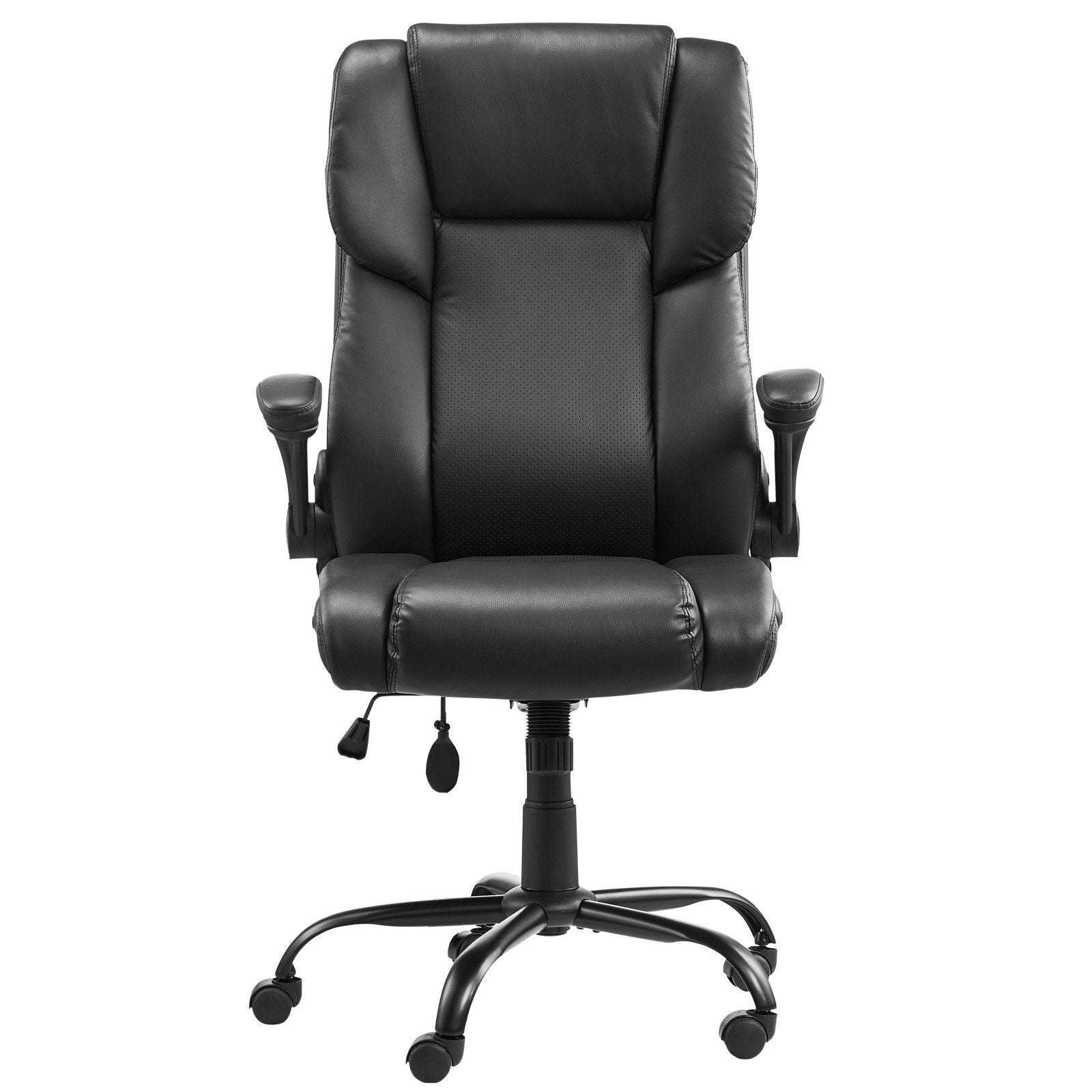 VEVOR Executive Chair High Back Desk Chair Flip-up Armrests Lumbar Support Black