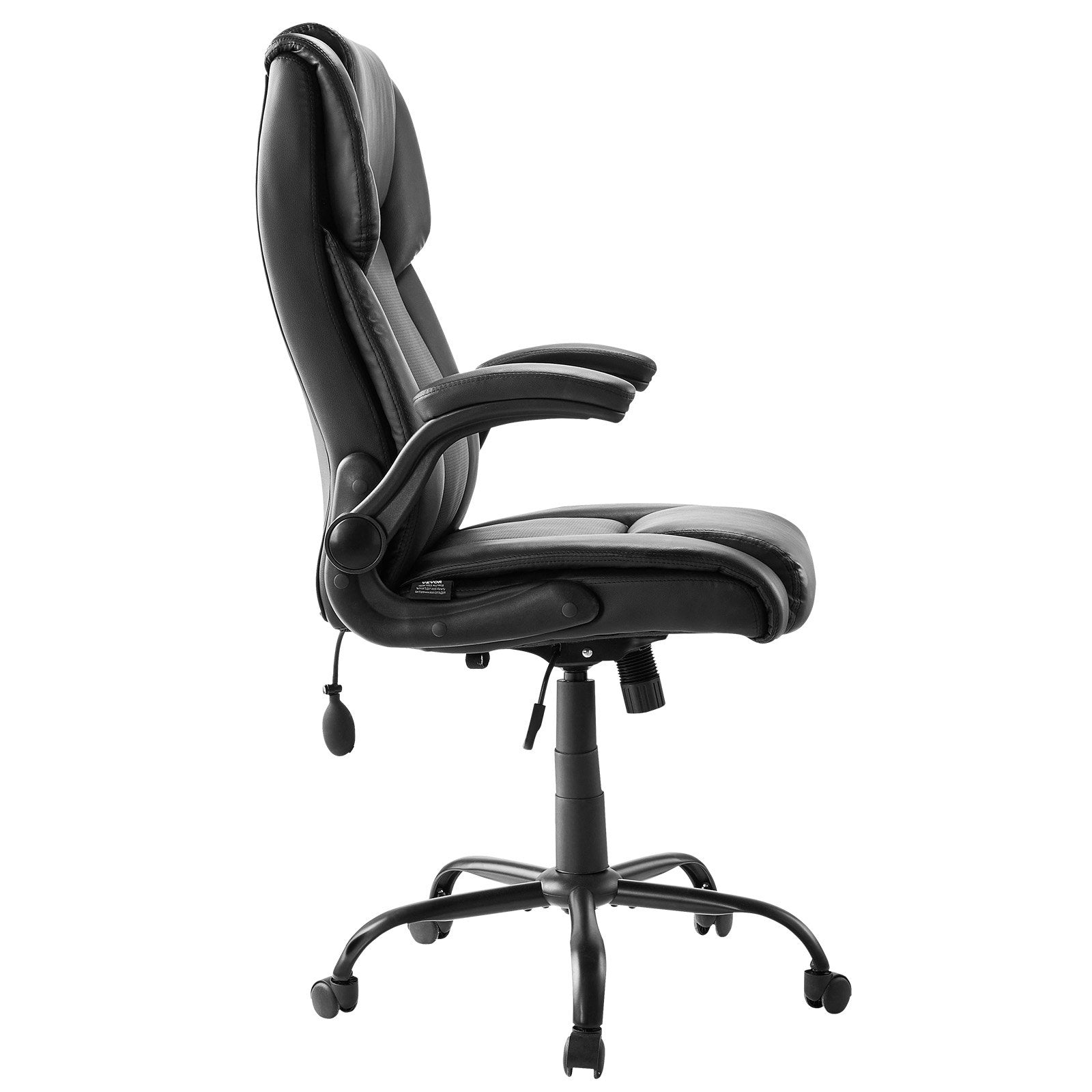 VEVOR Executive Chair High Back Desk Chair Flip-up Armrests Lumbar Support Black