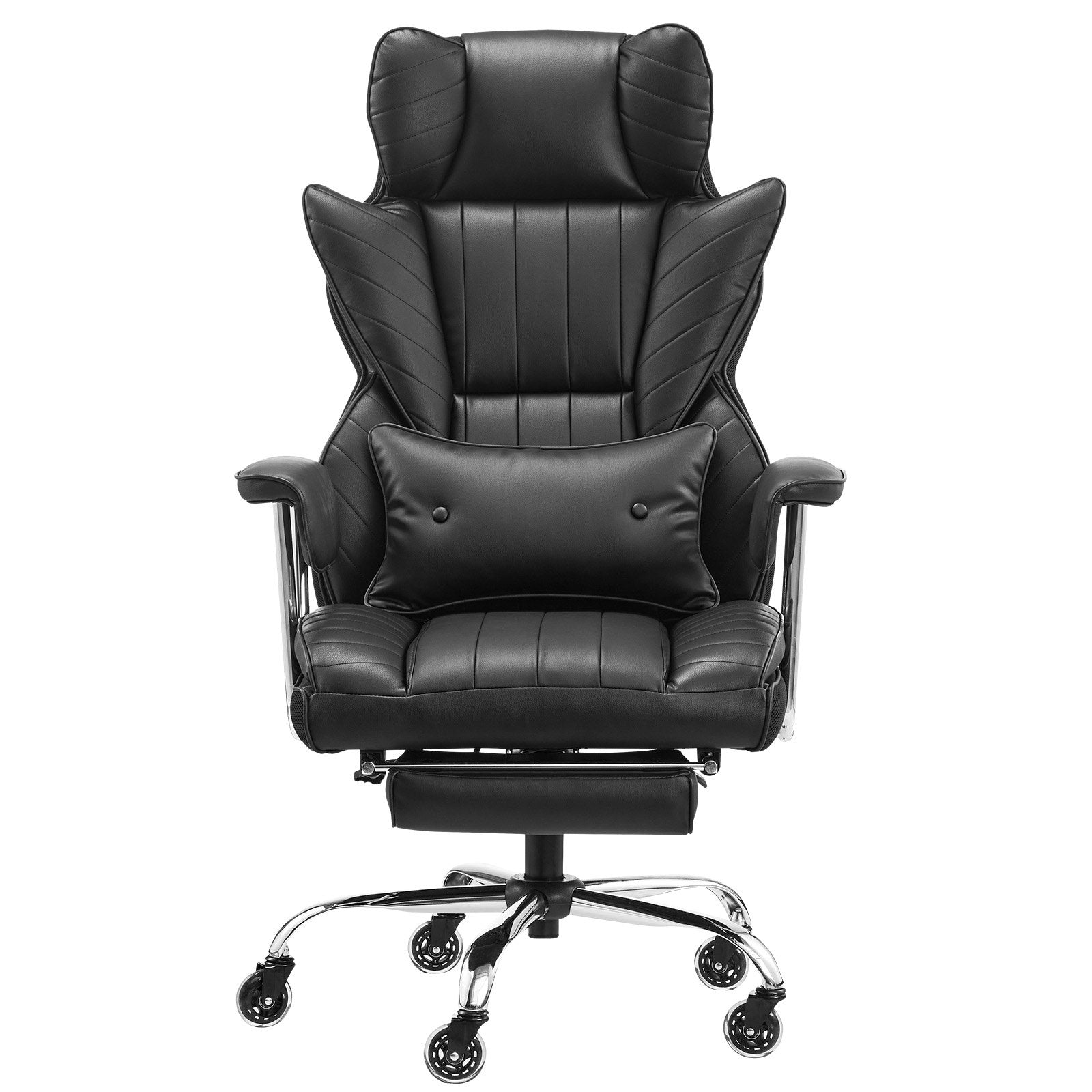 VEVOR Executive Office Chair High Back Chair Footrest & Removable Armrests Black