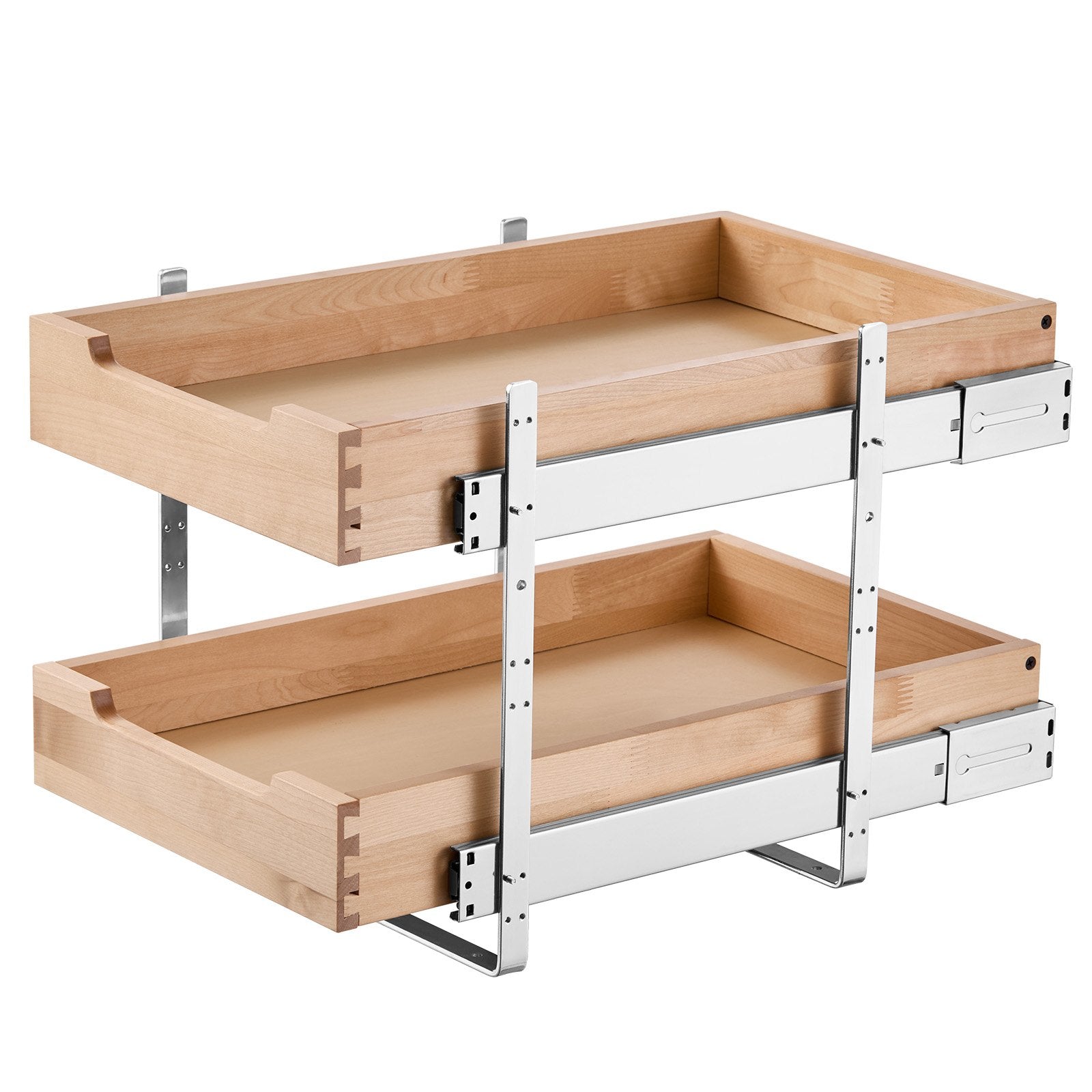 VEVOR 2Tier Pull Out Cabinet Organizer Soft Close Slideout Wood Drawer 14"W x 21"D