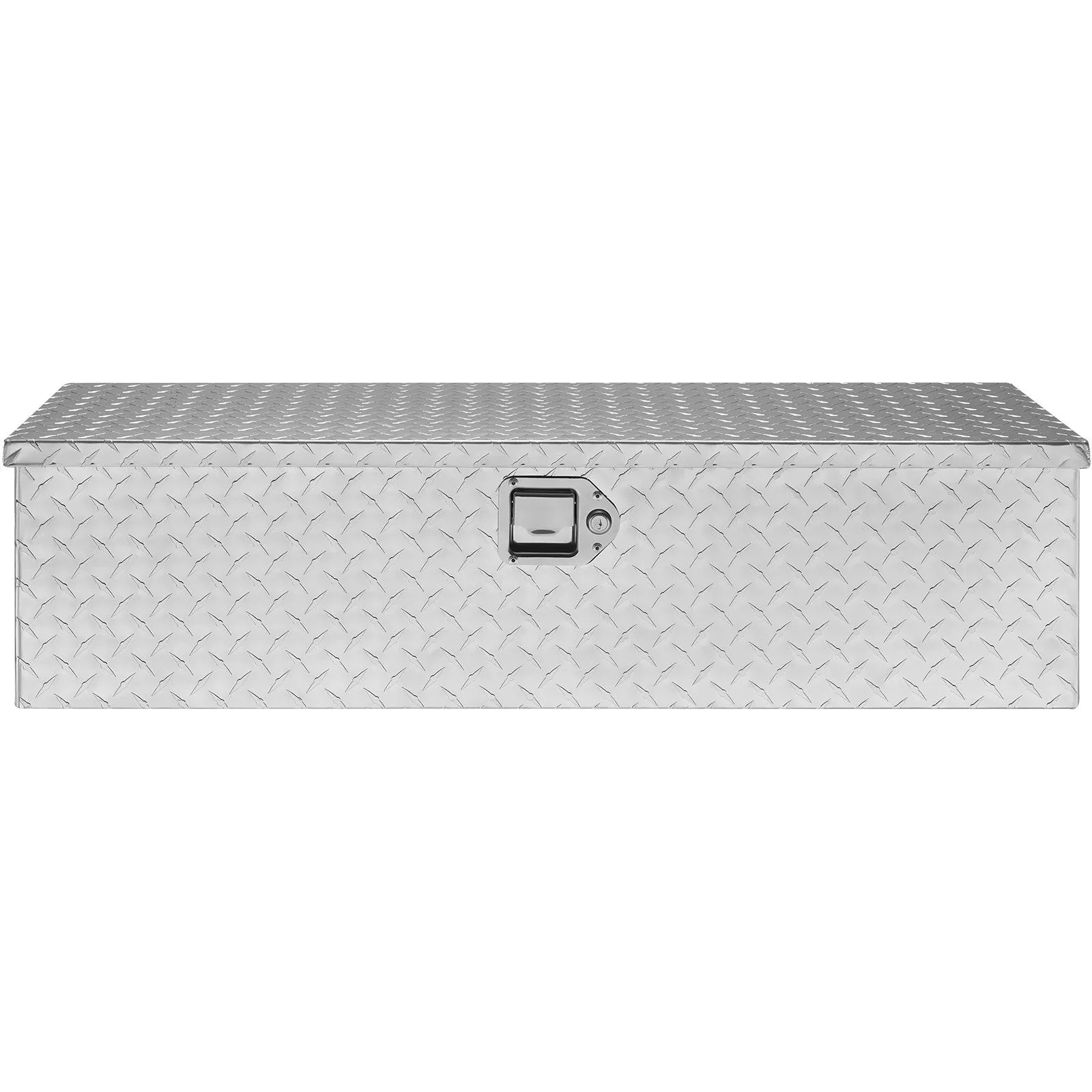 VEVOR Heavy Duty Aluminum Truck Bed Tool Box, Diamond Plate Tool Box with Side Handle and Lock Keys, Storage Tool Box Chest Box Organizer for Pickup, Truck Bed, RV, Trailer, 39"x13"x10", Silver