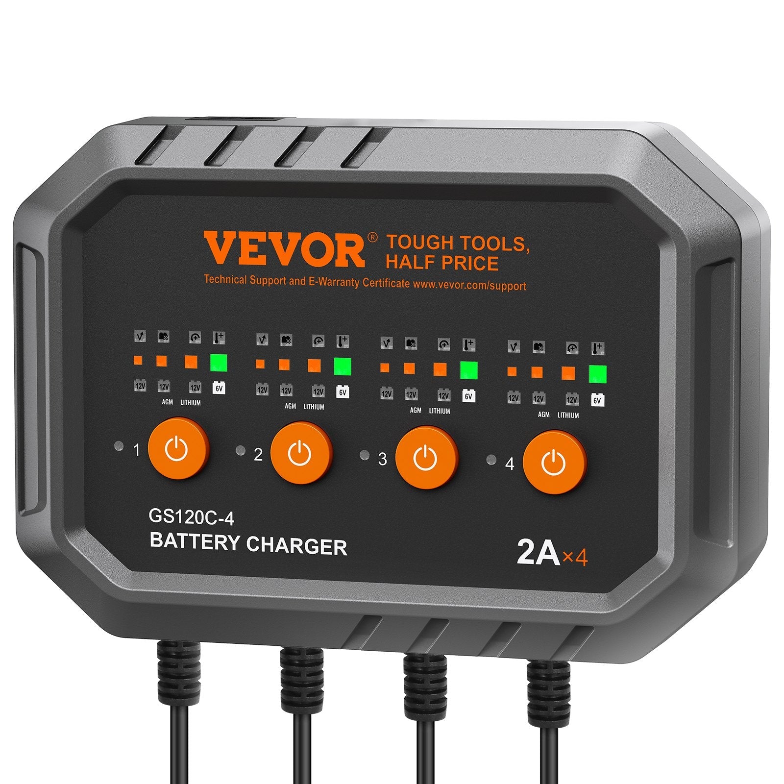 VEVOR Smart Battery Charger, 8-Amp, LiFePO4 Lead-Acid (AGM / Gel / SLA) Car Battery Charger, Fully-Automatic Charger Maintainer Desulfator for Boat Motorcycle Lawn Mower Golf Cart Marine Deep Cycle
