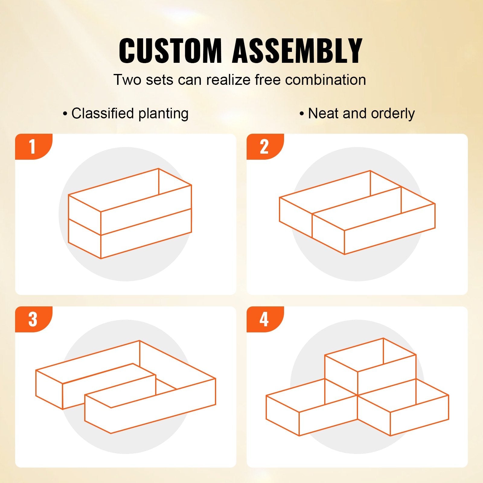 VEVOR Wooden Raised Garden Bed Planter Box 94.5x23.6x9.8" Flower Vegetable Herb