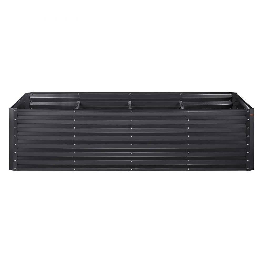 VEVOR Raised Garden Bed, 8 x 4 x 2 ft Galvanized Metal Planter Box, Outdoor Planting Boxes with Open Base, for Growing Flowers/Vegetables/Herbs in Backyard/Garden/Patio/Balcony, Dark Gray