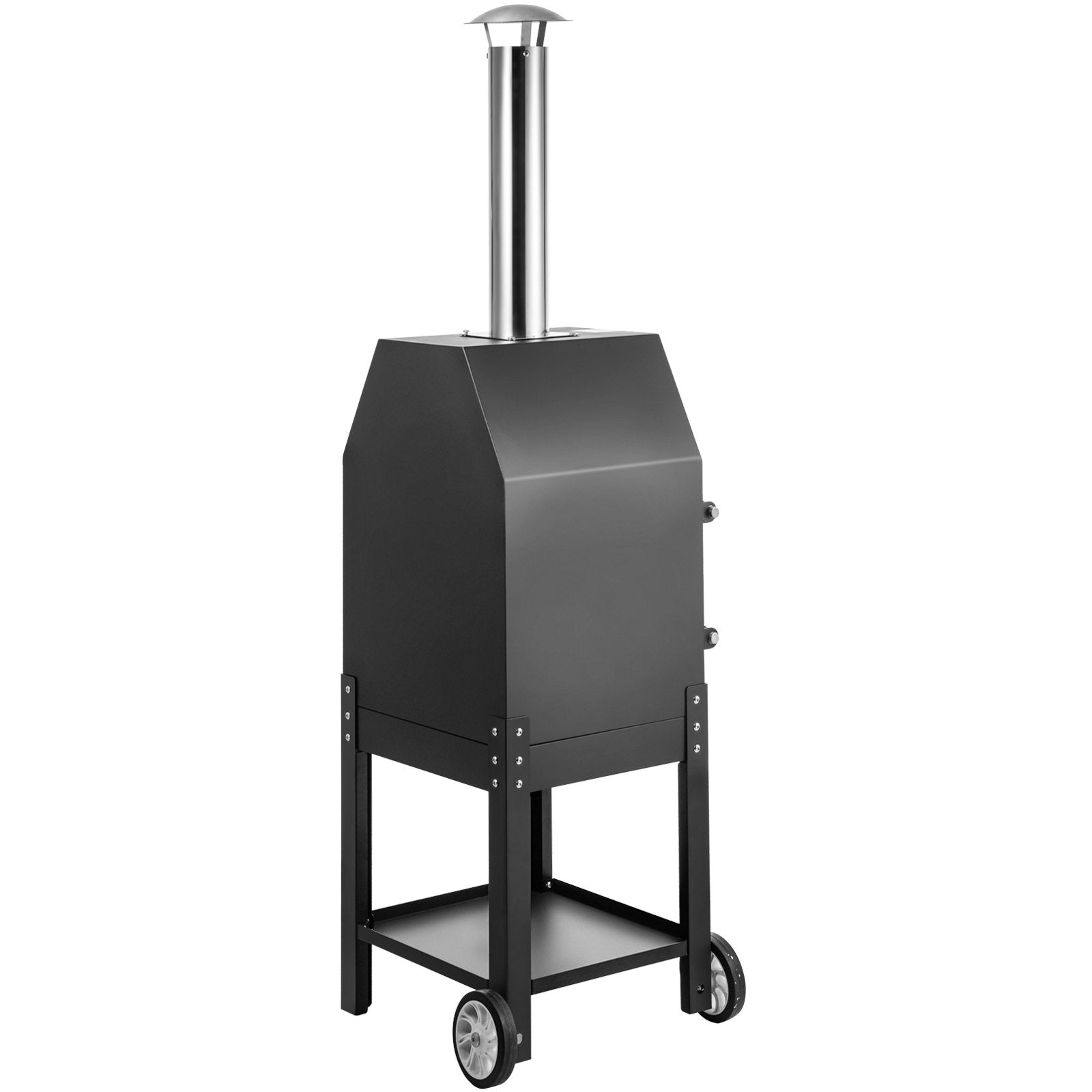 VEVOR Outdoor Pizza Oven, 12\" Wood Fire Oven, 2-Layer Pizza Oven Wood Fired, Wood Burning Outdoor Pizza Oven w/ 2 Removable Wheels, Wood Fired Pizza Maker Ovens w/ 900? Max Temperature for Barbecue