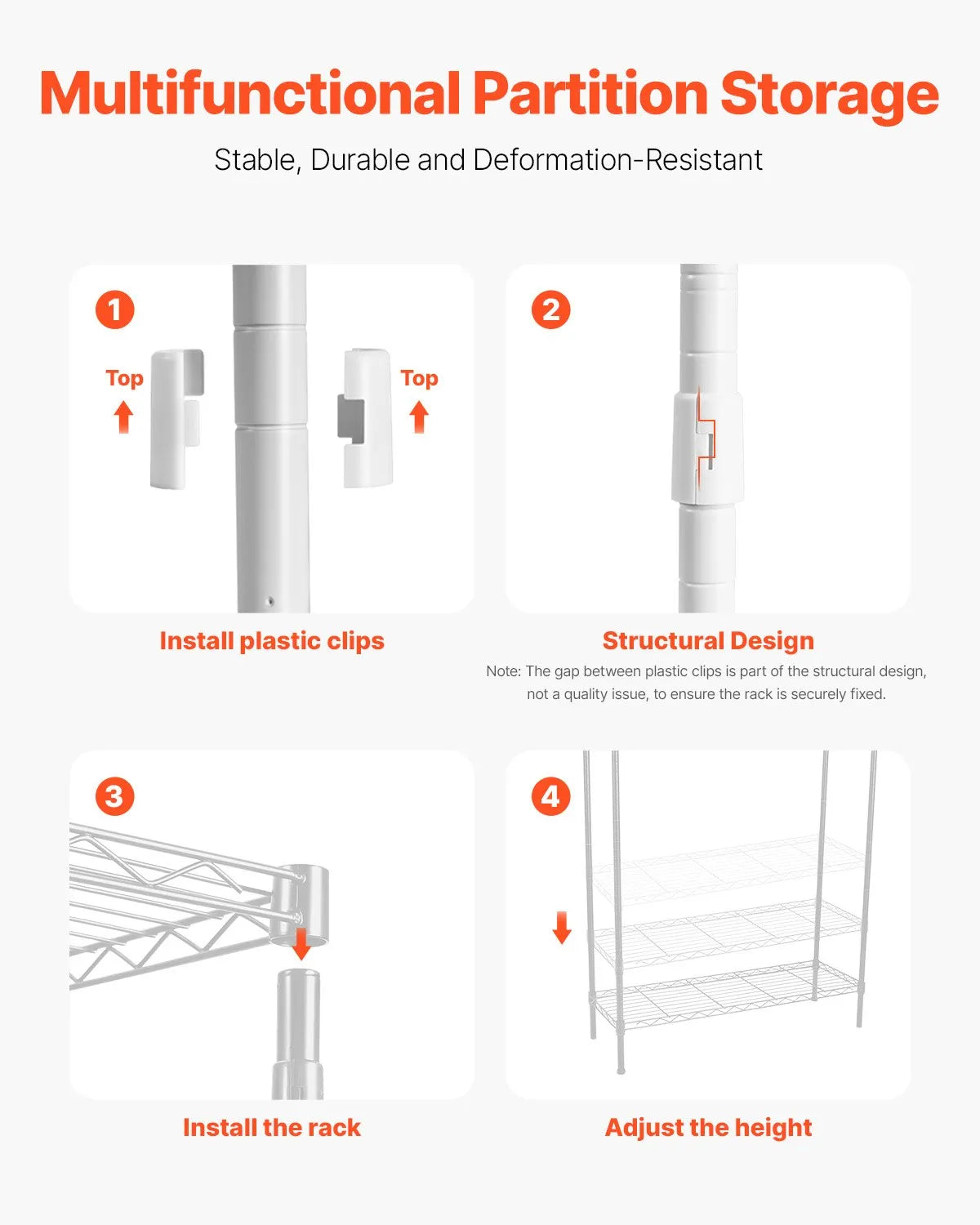 5-Tier Over Washer and Dryer Storage Shelf with Hanging Rod, Hooks & Adjustable Shelves, White