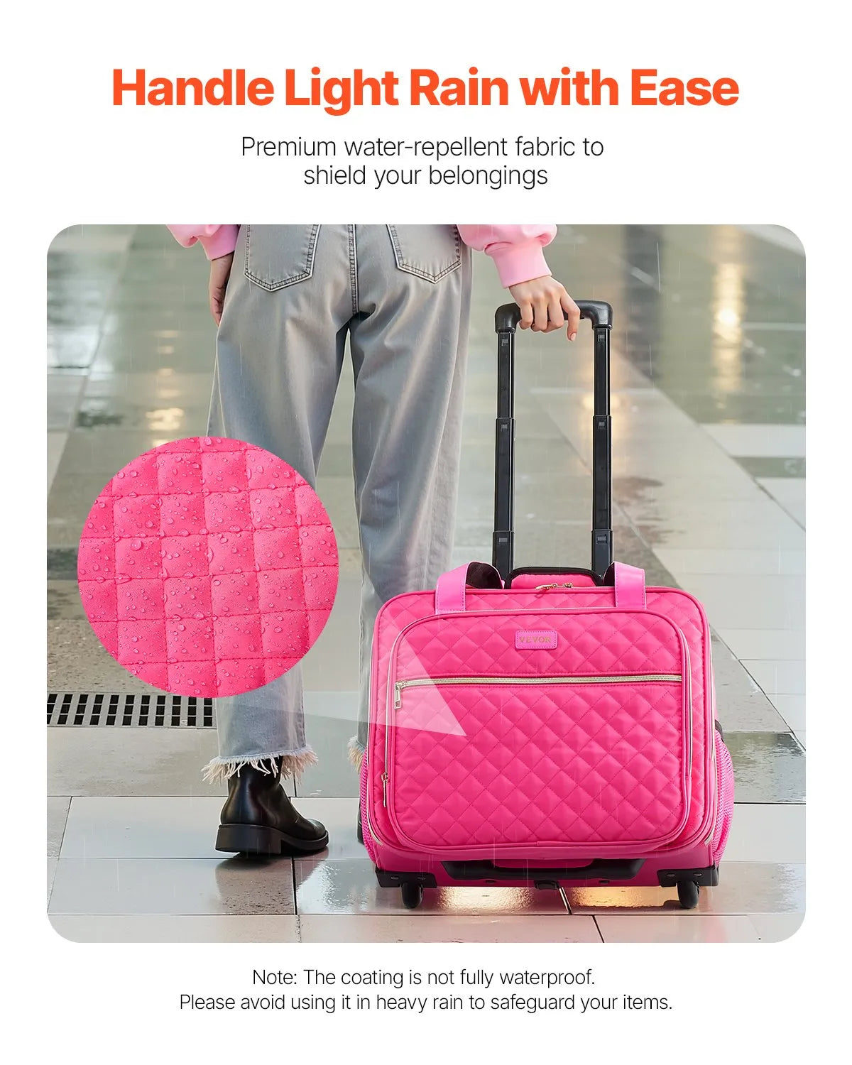 VEVOR Rolling Laptop Bag 17.3 Inch Wheeled Computer Bag for Travel Women Men